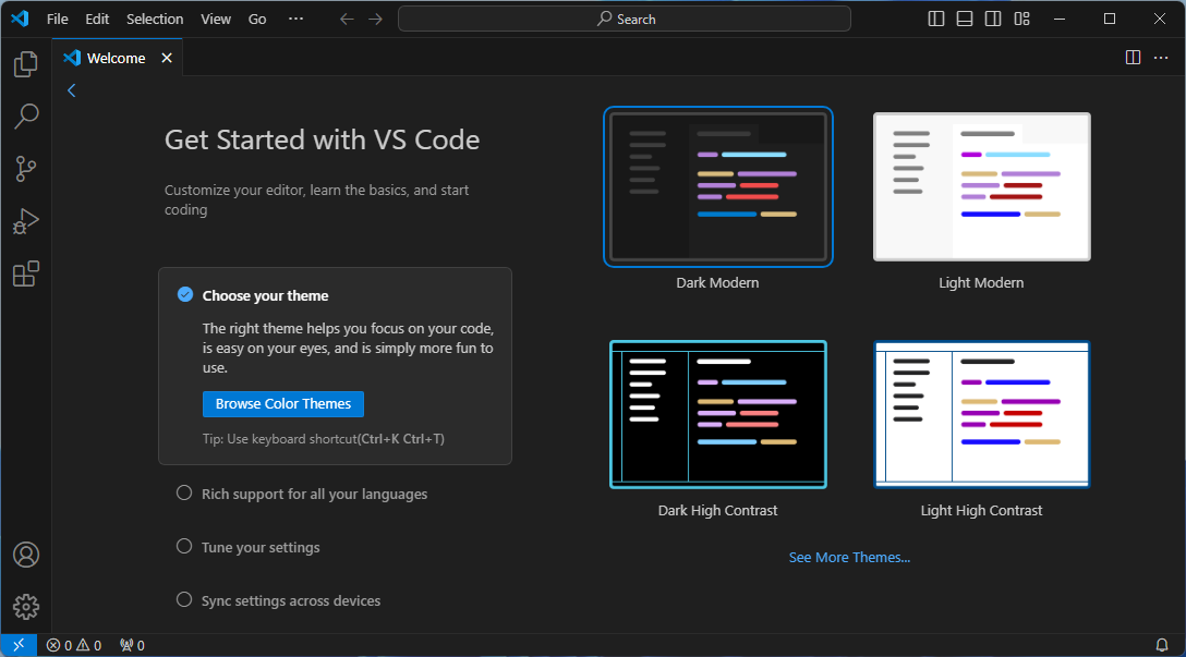 env vscode settings